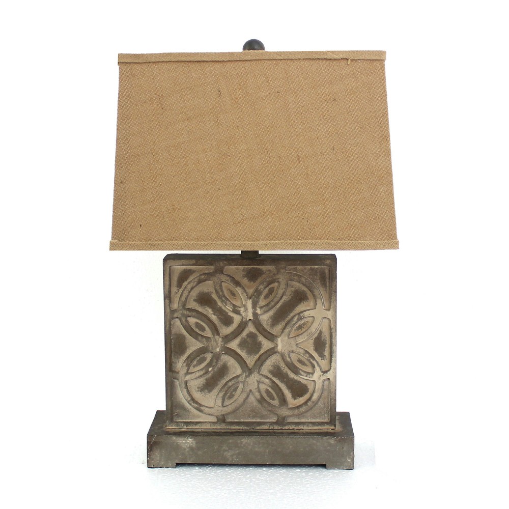 Vintage Table Lamp With Khaki Linen Shade