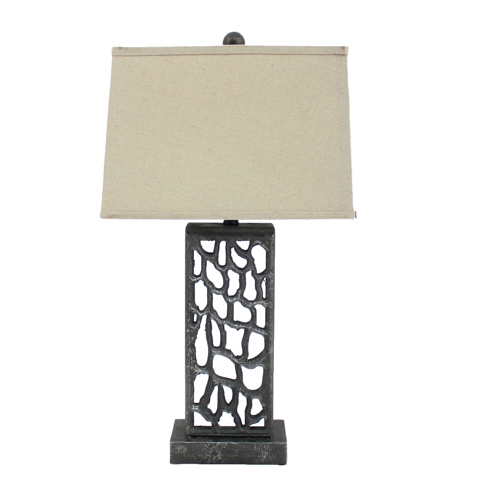 Coastal Metal Based Table Lamp With Multi Mini Grotto Pattern