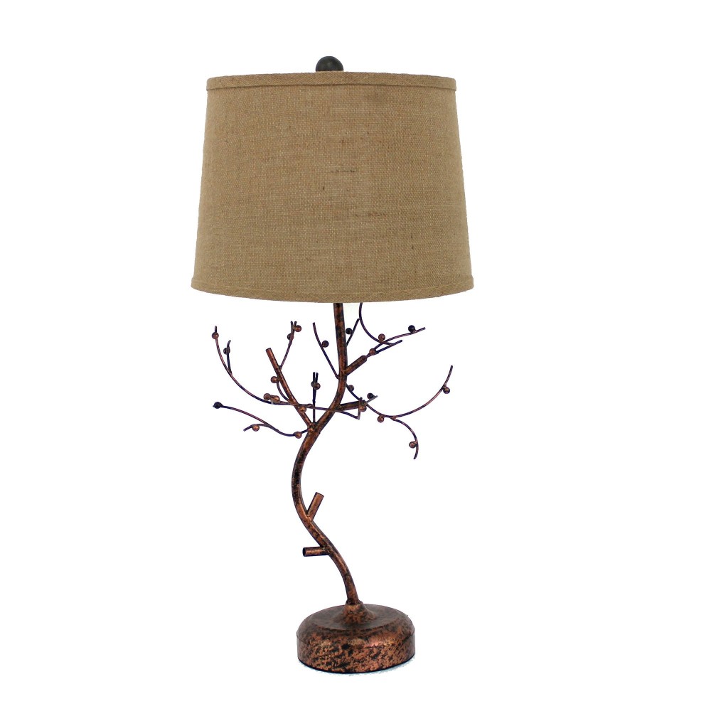 Vintage Metal Table Lamp With Elegant Tree Base