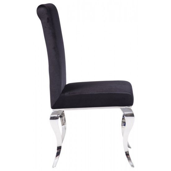 ACME Fabiola Side Chair (Set-2), Fabric & Stainless Steel