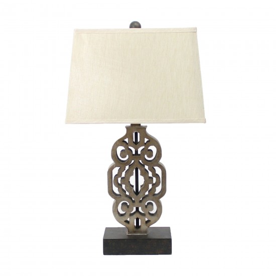 Traditional Metal Floral Based Table Lamp