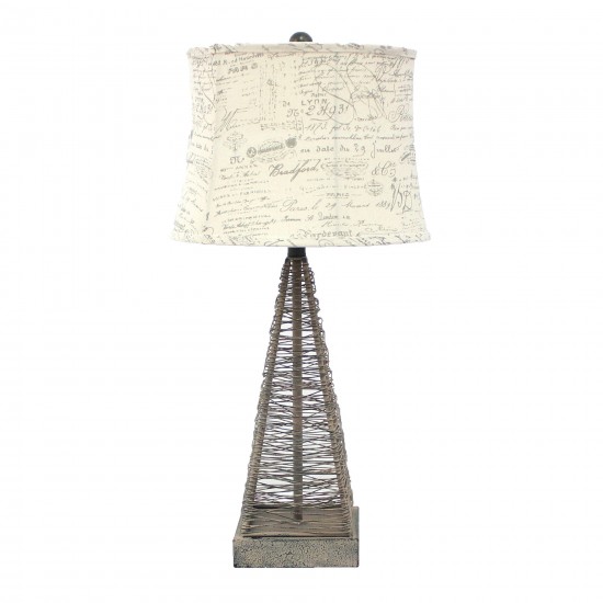 Industrial Metal Table Lamp With Gentle Linen Shade