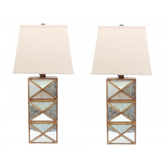 Modern Illusionary Table Lamp With Mirrored Gold Base