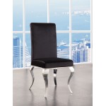 ACME Fabiola Side Chair (Set-2), Fabric & Stainless Steel