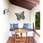 Rustic Butterfly Wooden Wall Decor With Black Finish