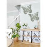 Rustic Butterfly Wooden Wall Decor With Light Blue Finish