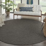 Nourison Positano POS01 Area Rug, Charcoal, 8' x Round