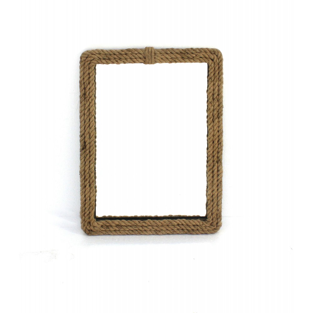 Coastal Style Rope Wrapped Rectangle Cosmetic Mirror