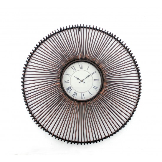 Industrial Metal Wall Clock With Cool Electric Fan Front Guard Shape