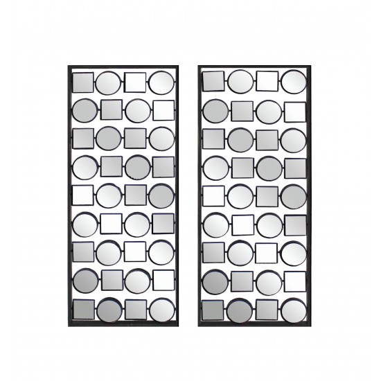 Contemporary Multi-Mirrored Metal Wall Plaque Set