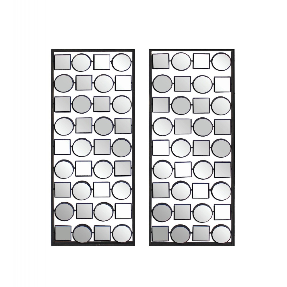 Contemporary Multi-Mirrored Metal Wall Plaque Set