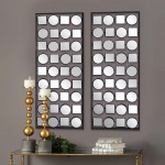 Contemporary Multi-Mirrored Metal Wall Plaque Set