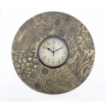 Vintage Bronze Round Metal Wall Clock