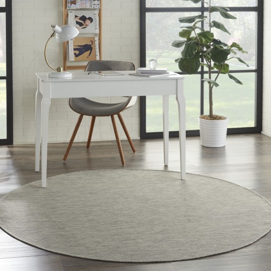 Nourison Positano POS01 Area Rug, Light Grey, 6' x Round