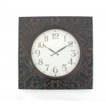 Vintage Square Brass Metal Wall Clock