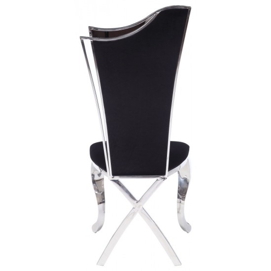 ACME Cyrene Side Chair (Set-2), Fabric & Stainless Steel