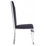 ACME Cyrene Side Chair (Set-2), Fabric & Stainless Steel