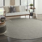 Nourison Positano POS01 Area Rug, Light Grey, 8' x Round