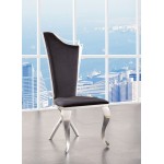 ACME Cyrene Side Chair (Set-2), Fabric & Stainless Steel