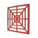 Modern Mirrored Bright Red Wooden Wall Decor