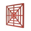 Modern Mirrored Bright Red Wooden Wall Decor