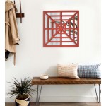 Modern Mirrored Bright Red Wooden Wall Decor