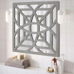 Contemporary Mirrored Square Grey Wooden Wall Decor