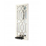 Traditional Mirrored White Candle Holder Sconce