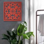 Vintage Red Floral Wall Plaque