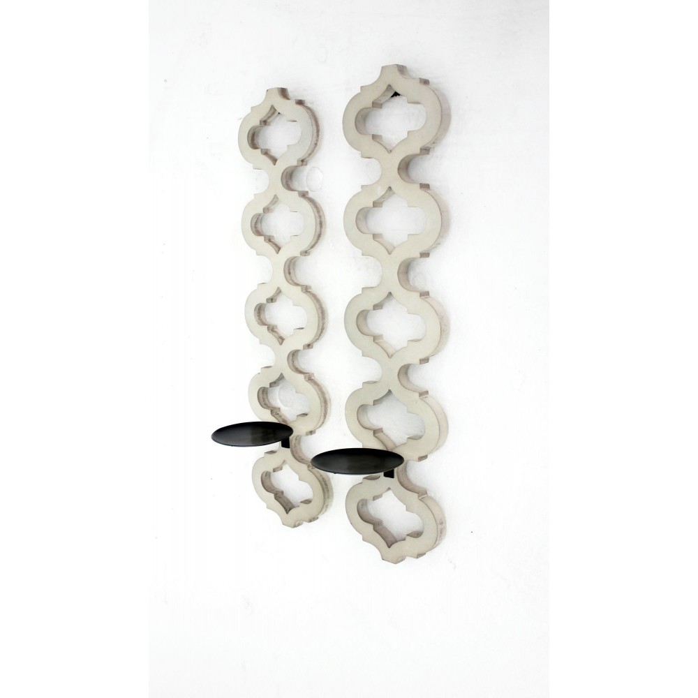 Minimalist White Candle Holder Sconce Set Minimalist White Candle Holder Sconce Set