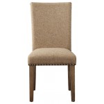 ACME Nathaniel Side Chair (Set-2), Padded Back, Fabric & Maple (2Pc/1Ctn)