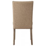 ACME Nathaniel Side Chair (Set-2), Padded Back, Fabric & Maple (2Pc/1Ctn)