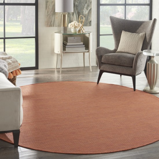 Nourison Positano POS01 Area Rug, Terracotta, 8' x Round