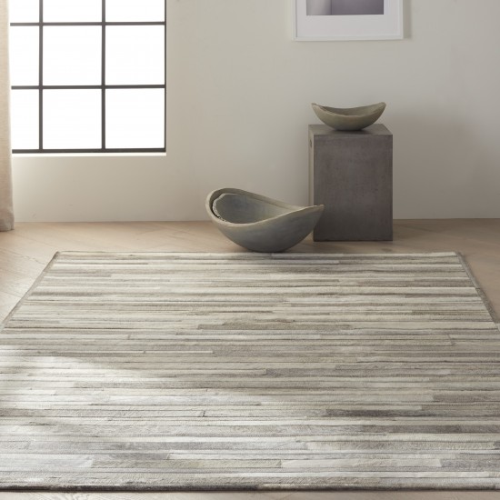 Calvin Klein Home Prairie PRA1 Area Rug, Silver, 4' x 6'