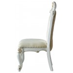 ACME Picardy Side Chair (Set-2), Fabric/PU & Antique Pearl