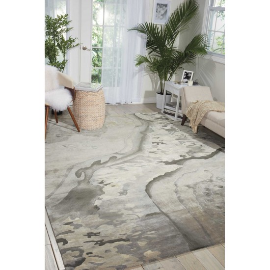 Nourison Prismatic PRS05 Area Rug, Silver Cloud, 5'6" x 7'5"