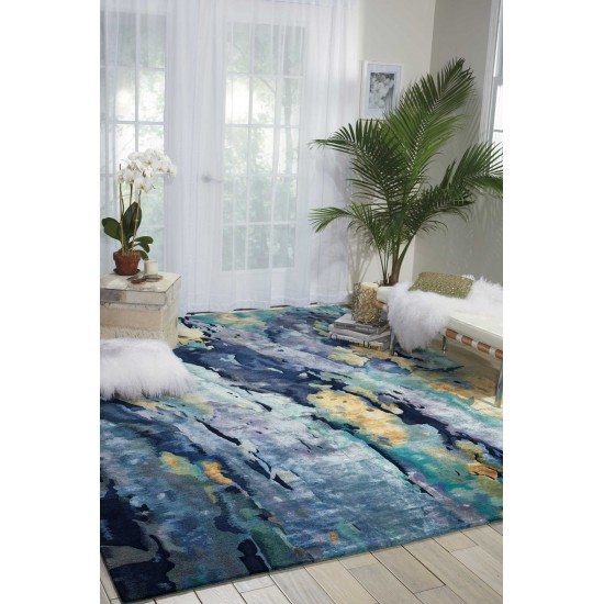 Nourison Prismatic PRS09 Area Rug, Silver/Blue, 3'9" x 5'9"