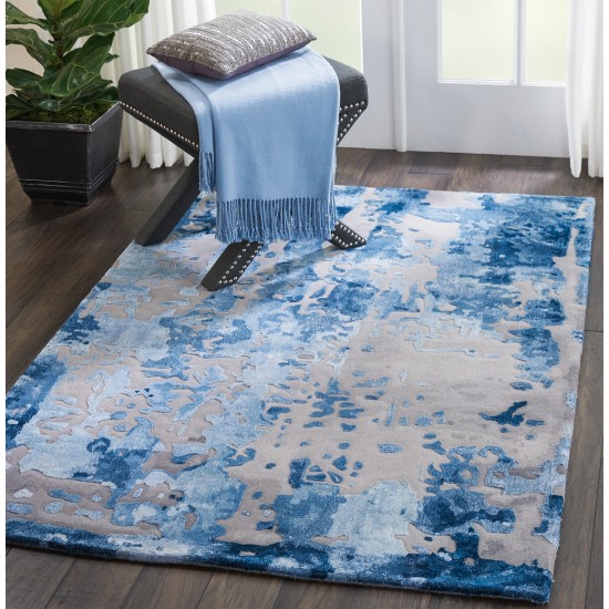 Nourison Prismatic PRS10 Area Rug, Blue/Grey, 3'9" x 5'9"