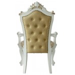 ACME Picardy Arm Chair (Set-2), PU & Antique Pearl