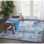 Nourison Prismatic PRS10 Area Rug, Blue/Grey, 5'6" x 7'5"