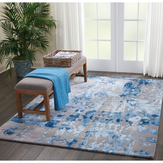 Nourison Prismatic PRS10 Area Rug, Blue/Grey, 5'6" x 7'5"