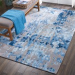 Nourison Prismatic PRS10 Area Rug, Blue/Grey, 5'6" x 7'5"