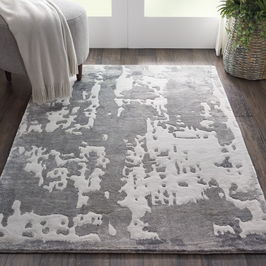 Nourison Prismatic PRS12 Area Rug, Silver/Grey, 3'9" x 5'9"