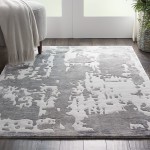 Nourison Prismatic PRS12 Area Rug, Silver/Grey, 3'9" x 5'9"