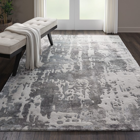 Nourison Prismatic PRS12 Area Rug, Silver/Grey, 5'6" x 7'5"