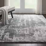 Nourison Prismatic PRS12 Area Rug, Silver/Grey, 5'6" x 7'5"