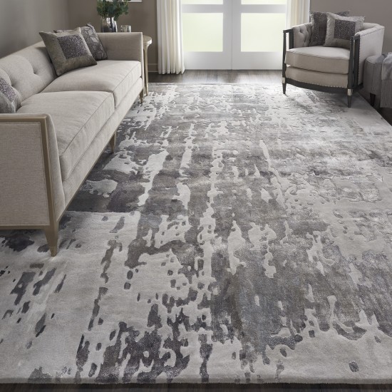 Nourison Prismatic PRS12 Area Rug, Silver/Grey, 8'6" x 11'6"