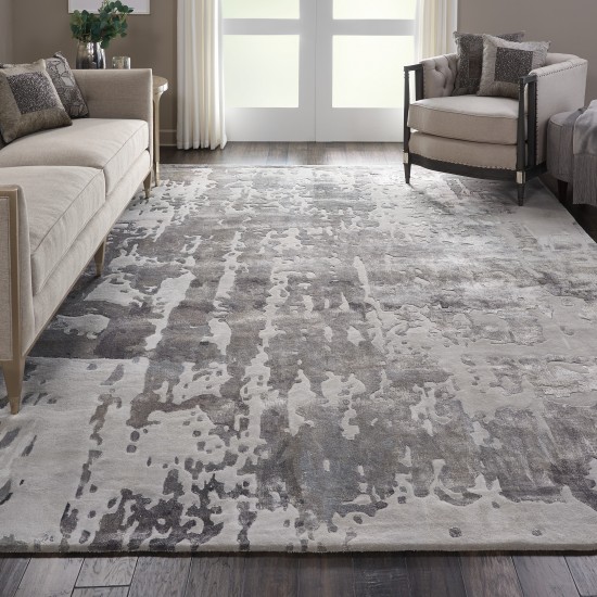 Nourison Prismatic PRS12 Area Rug, Silver/Grey, 9'9" x 13'9"