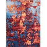 Nourison Prismatic PRS13 Area Rug, Blue/Flame, 8'6" x 11'6"