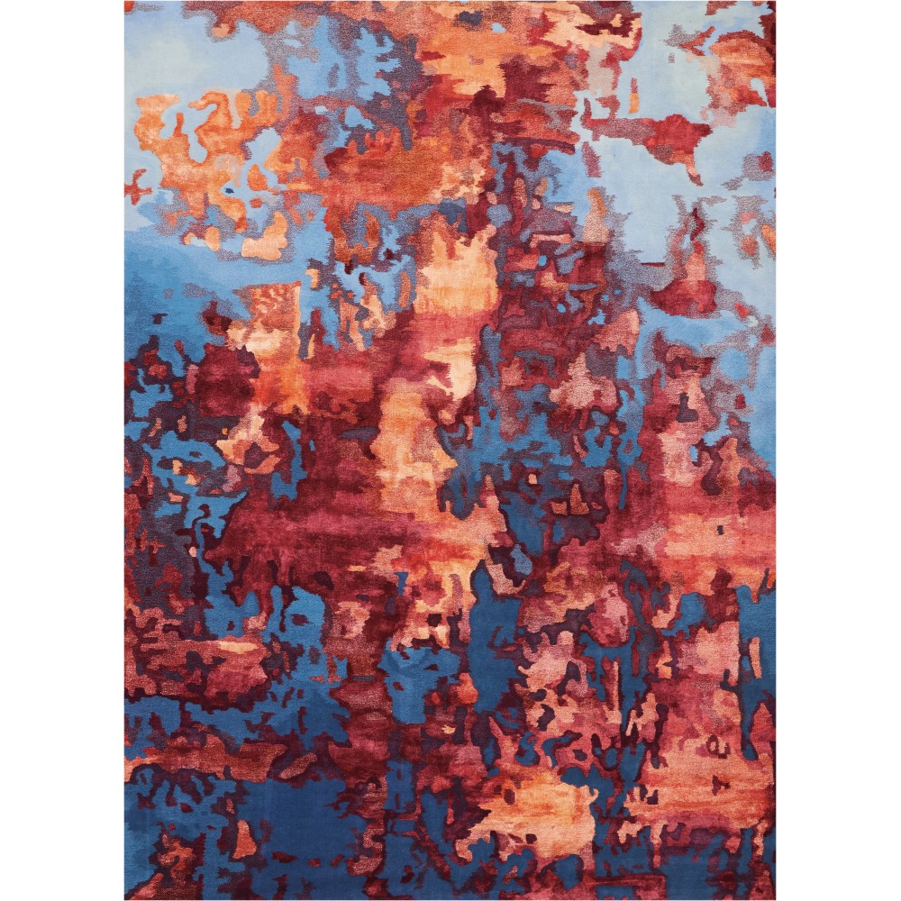 Nourison Prismatic PRS13 Area Rug, Blue/Flame, 8'6" x 11'6" Nourison Prismatic PRS13 Area Rug, Blue/Flame, 8'6" x 11'6"